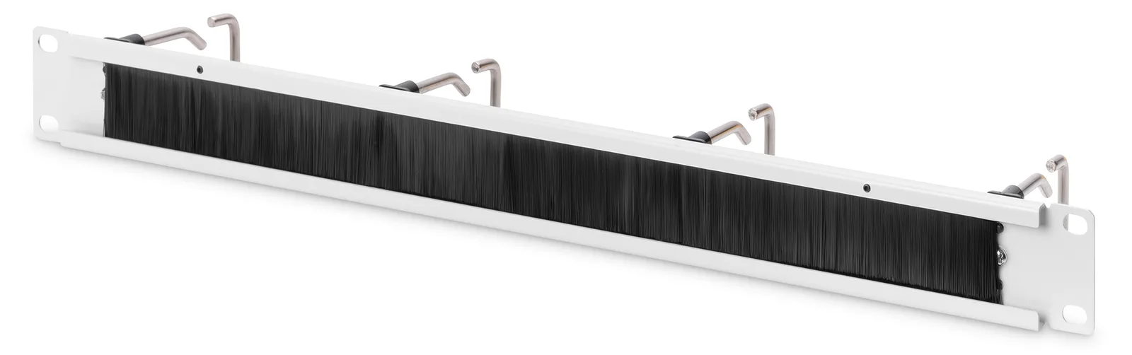 DIGITUS Kabelrangierpanel mit Stahlbügeln und Bürstenleiste für 482,6 mm (19)-Schränke, 1HE - grau, Ansicht 2