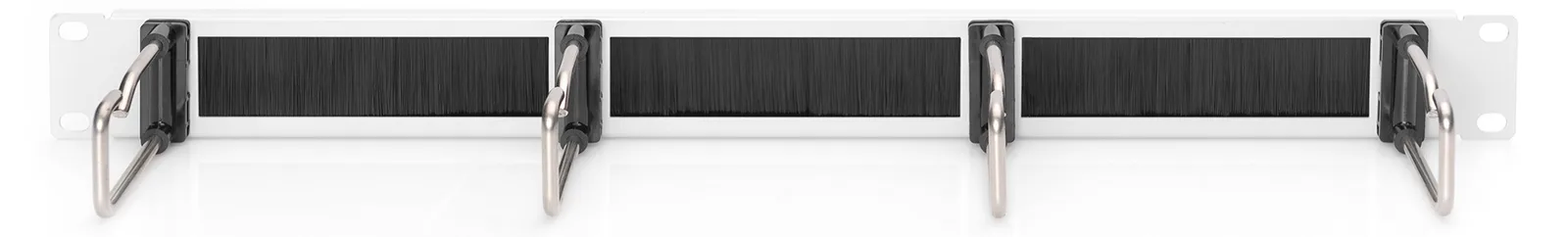 DIGITUS Kabelrangierpanel mit Stahlbügeln und Bürstenleiste für 482,6 mm (19)-Schränke, 1HE - grau, Ansicht 4