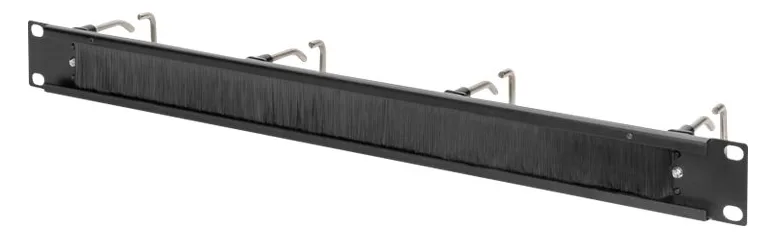 DIGITUS Kabelrangierpanel mit Stahlbügeln und Bürstenleiste für 482,6 mm (19)-Schränke, 1HE - schwarz, Ansicht 3