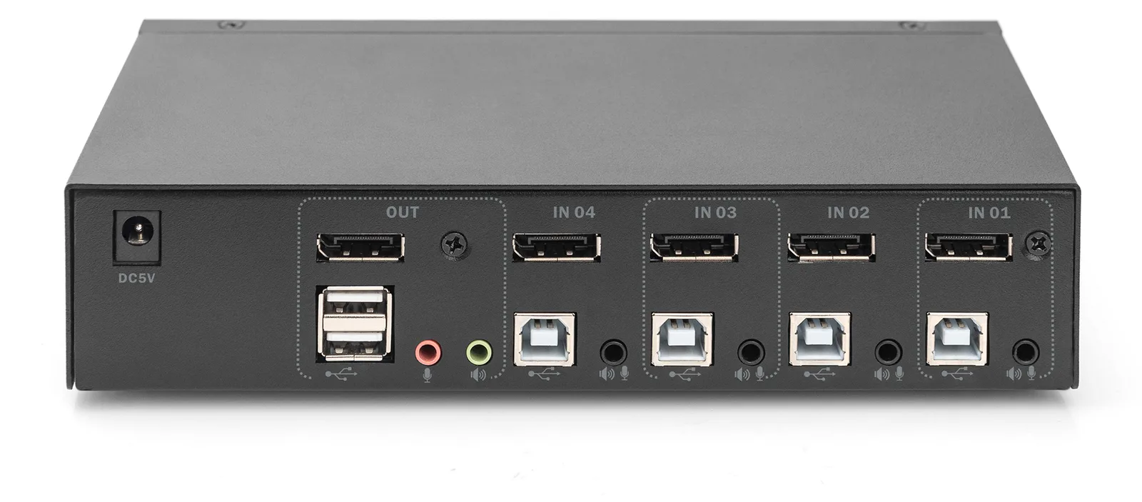 DIGITUS KVM Switch, 4x1  DP, DP Out,USB, Ansicht 2