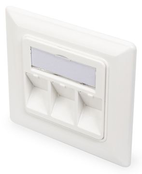 DIGITUS Leerdose für Keystone Module, Rahmen 80x80 mm + Zentralplatte 50x50 mm von LumaTech