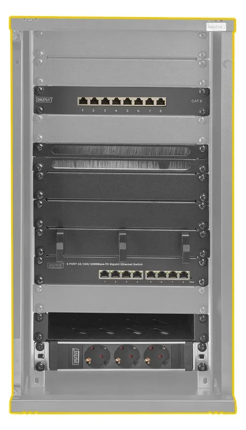 DIGITUS Netzwerk-Set 254 mm (10) - 12HE, 312 x 300 mm (B x T) - schwarz, Ansicht 4