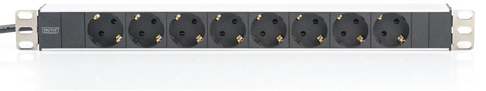 DIGITUS Steckdosenleiste mit Aluminiumprofil, 8-fach Schutzkontaktsteckdose, 2 m Zuleitung Schutzkontaktstecker, Ansicht 2