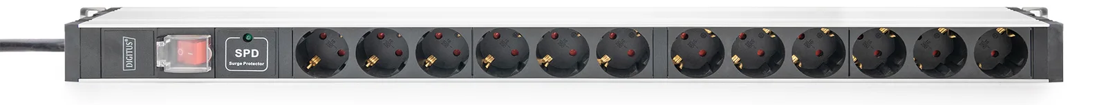 DIGITUS Stromverteilungseinheit (Rack - einbaufähig) - Wechselstrom 230 V - 3600 VA - 1-phasig, Ansicht 2