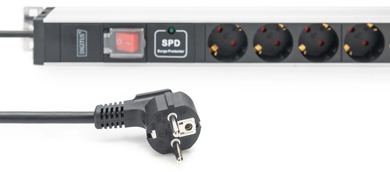 DIGITUS Stromverteilungseinheit (Rack - einbaufähig) - Wechselstrom 230 V - 3600 VA - 1-phasig, Ansicht 3