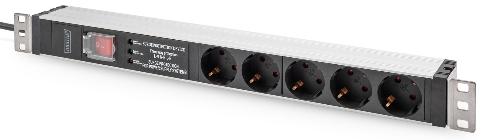 DIGITUS Stromverteilungseinheit (Rack - einbaufähig) - Wechselstrom 230 V - 3600 VA - 1-phasig
