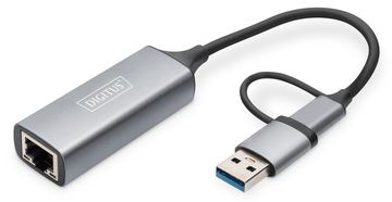 DIGITUS USB Type-C Gigabit Ethernet Adapter 2.5G, USB-C + USB A (USB3.1/3.0) von LumaTech