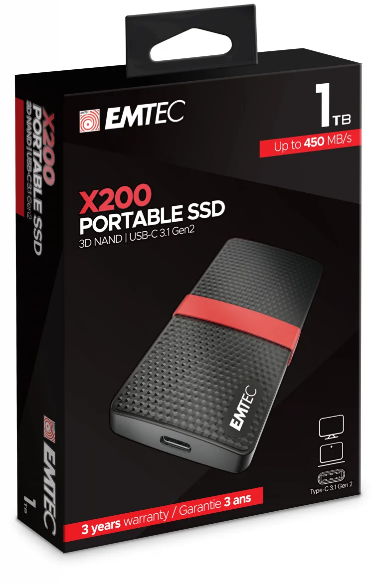 EMTEC SSD Power Plus X200 - SSD - 1 TB - extern (tragbar), Ansicht 4
