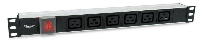 Equip 19 Steckdosenleiste IEC C20->6xIEC C19+Switch Alu. - Steckdosenleiste von LumaTech