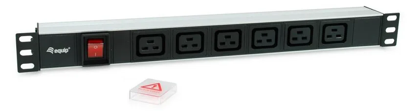Equip 19 Steckdosenleiste IEC C20->6xIEC C19+Switch Alu. - Steckdosenleiste, Ansicht 2
