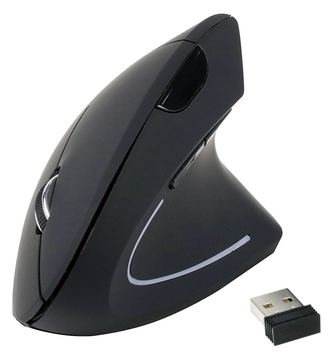 Equip 245110 - Vertikale Maus - ergonomisch - Für Rechtshänder - kabellos - 2.4 GHz - kabelloser Empfänger (USB) von LumaTech