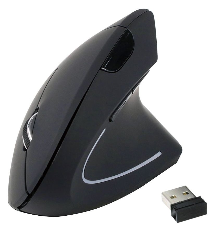 Equip 245110 - Vertikale Maus - ergonomisch - Für Rechtshänder - kabellos - 2.4 GHz - kabelloser Empfänger (USB)