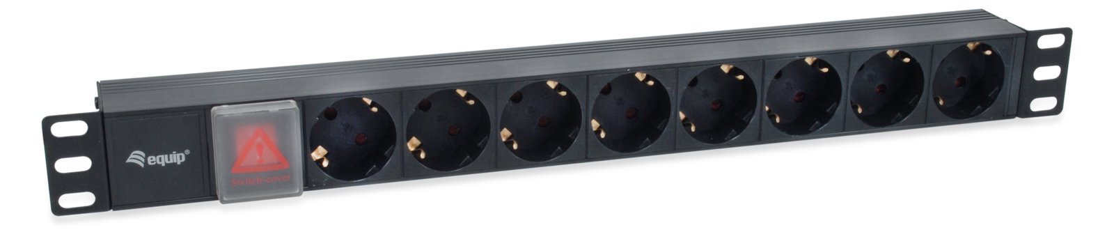 Equip 8-Fach Deutsche Steckdosenleiste - 1U - Horizontal - Kunststoff - Schwarz - Schwarz - 8 AC-Ausgänge von LumaTech