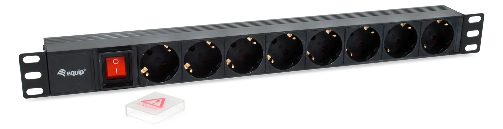 Equip 8-Fach Deutsche Steckdosenleiste - 1U - Horizontal - Kunststoff - Schwarz - Schwarz - 8 AC-Ausgänge, Ansicht 2