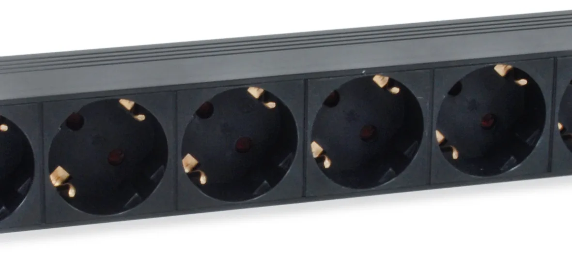 Equip 8-Fach Deutsche Steckdosenleiste - 1U - Horizontal - Kunststoff - Schwarz - Schwarz - 8 AC-Ausgänge, Ansicht 4