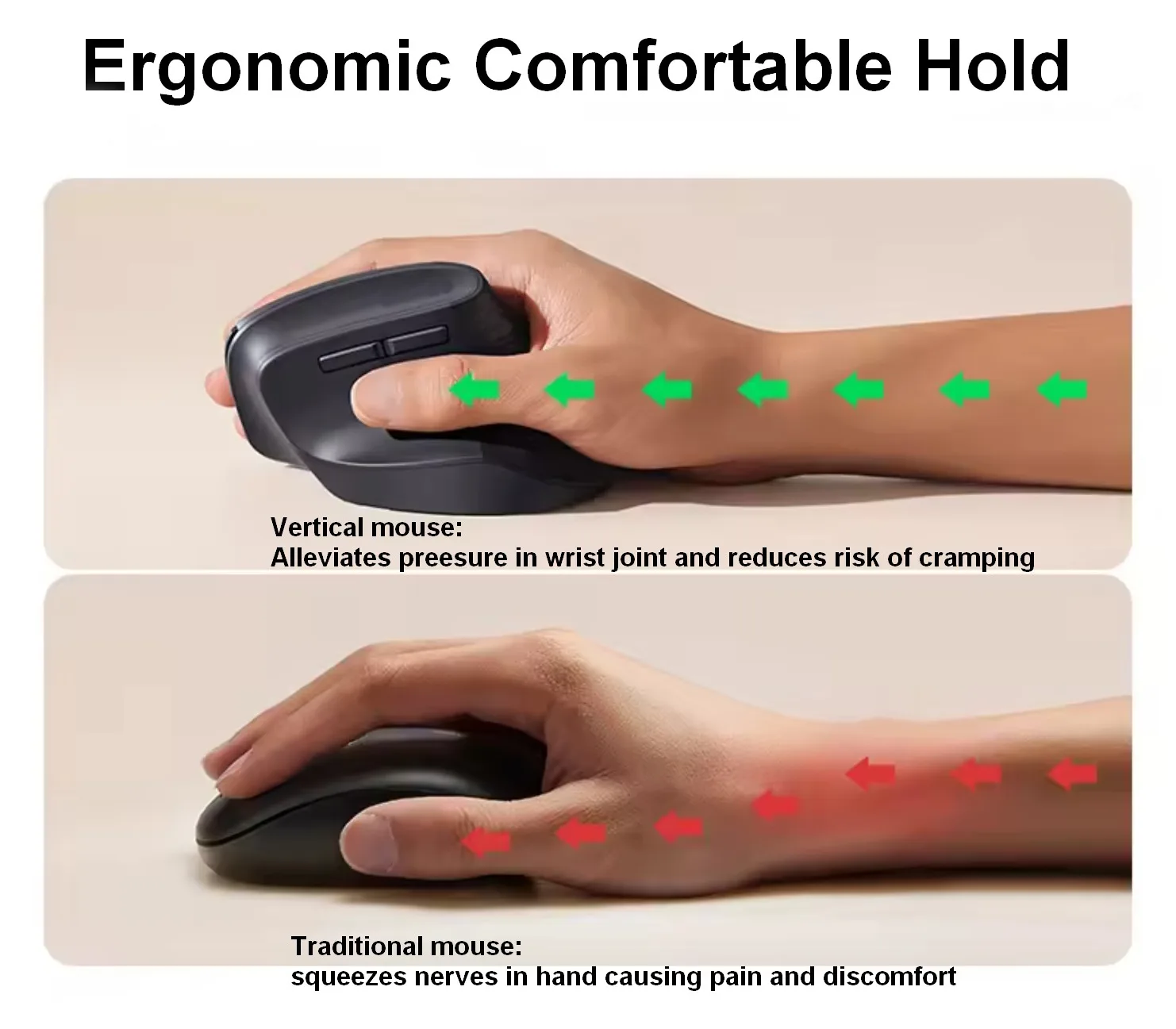 Equip Ergonomische Maus DM 2.4Ghz+BT 6Button Rechts schwarz, Ansicht 2