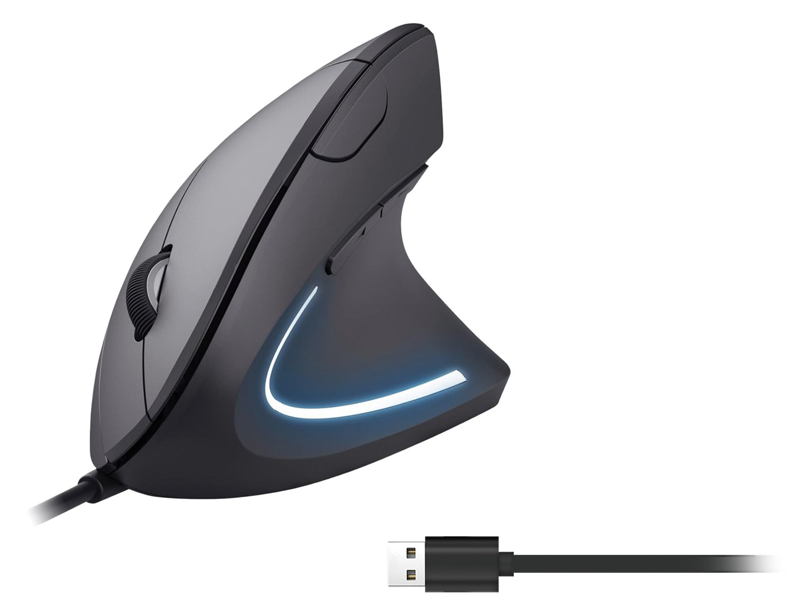 Equip Ergonomische Maus USB-A Stecker Rechts schwarz - Maus - 6 Tasten