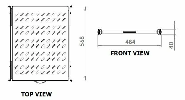 Equip EZVS-19-1-80-G - Rack-Schieberegal - 800 mm - Schrankmontage - Hellgrau - 1U - 48.3 cm (19), Ansicht 2