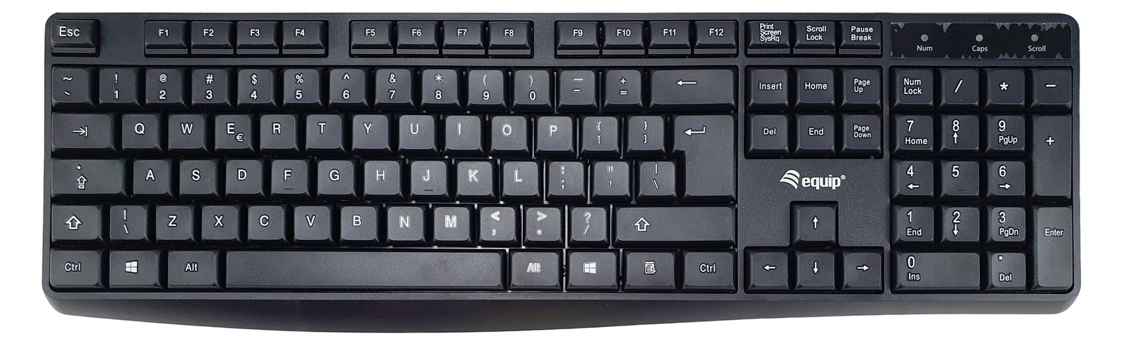 Equip Kabelgebundene USB Tastatur - Volle Größe (100%) - Kabelgebunden - USB -Schwarz - TL: US, QWERTY