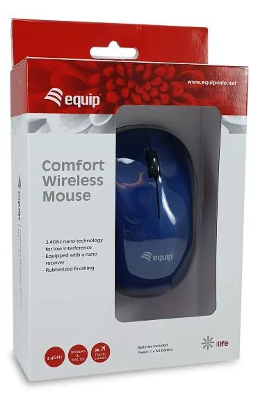 Equip Kabellose komfort-maus - Beidhändig - Optisch - RF Wireless - Blau, Ansicht 3