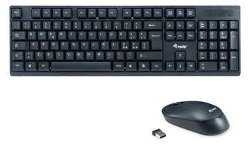 Equip Kabelloses Tastatur und Mausset - Kabellos - RF Wireless - Schwarz - Maus enthalten - TL: Italienisch, QWERTY von LumaTech