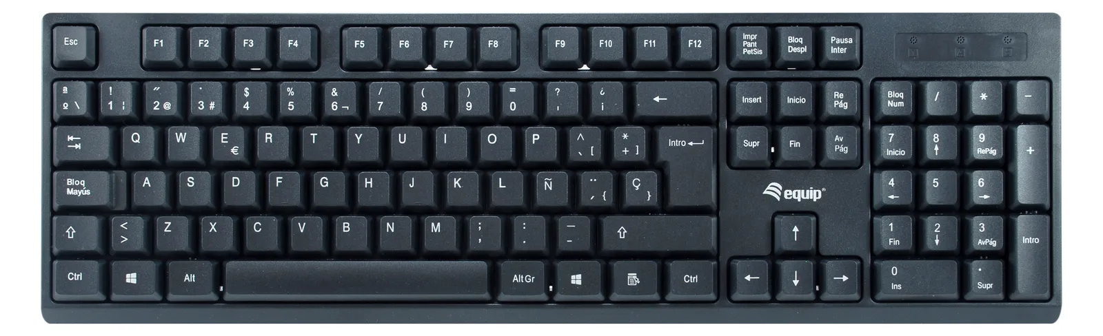 Equip Kabelloses Tastatur und Mausset - Kabellos - RF Wireless - Schwarz - Maus enthalten - TL: Spanisch, QWERTY, Ansicht 2