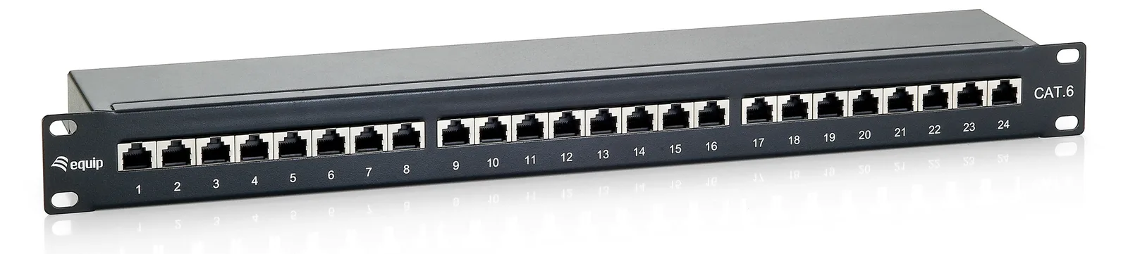 Equip Patch Panel - CAT 6e - STP - Schwarz - 1U - 48.3 cm (19) - 24, Ansicht 2