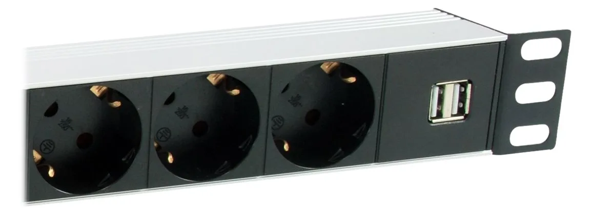 Equip Pro - Stromverteilungseinheit (Rack - einbaufähig) - Wechselstrom 220-240V - 3500 Watt - Eingang power CEE 7/7 - 7, Ansicht 3