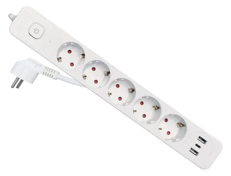 Equip Steckdosenleiste CEE7/7 90°->5xSchuko/2xUSBA/USBC - Steckdosenleiste, Ansicht 2