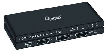 Equip Ultra-Slim 2-Port HDMI 2.0 Splitter - HDMI - 2x HDMI - 3840 x 2160 Pixel - Schwarz - Aluminium - 4K Ultra HD von LumaTech