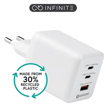 eSTUFF INFINITE USB-C Charger EU PD 100W GaN. 2 x USB-C. 1 x von LumaTech