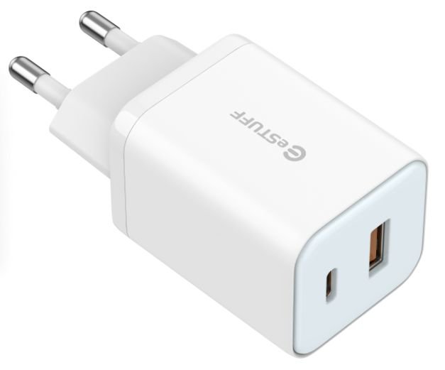 eSTUFF Netzteil - GaN, EU-Stecker - 65 Watt - 3.25 A - Apple Fast Charge, PD, QC 3.0 - USB, 24 pin USB-C