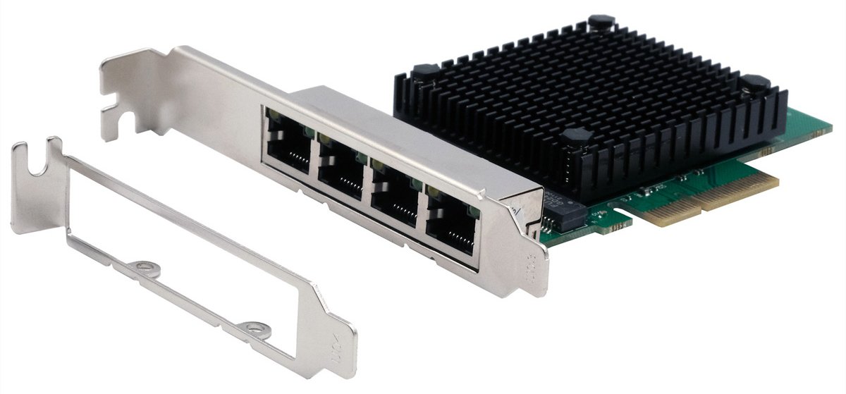 Exsys PCI Ethernet Karte 2.5Gigabit 4-Port inkl.LowProfileBügel Realtek - Netzwerkkarte - PCI-Express