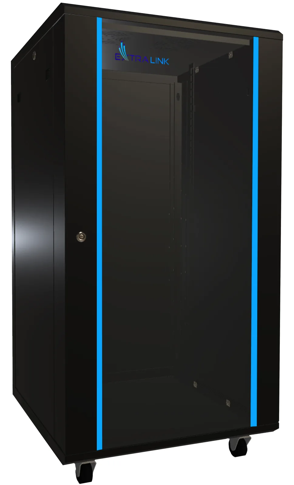 Extralink EX.14381 - Freistehendes Gestell - 22U - 600 kg - Sperrschloss - Ablageschienen - Verstellbare Füße, Ansicht 2