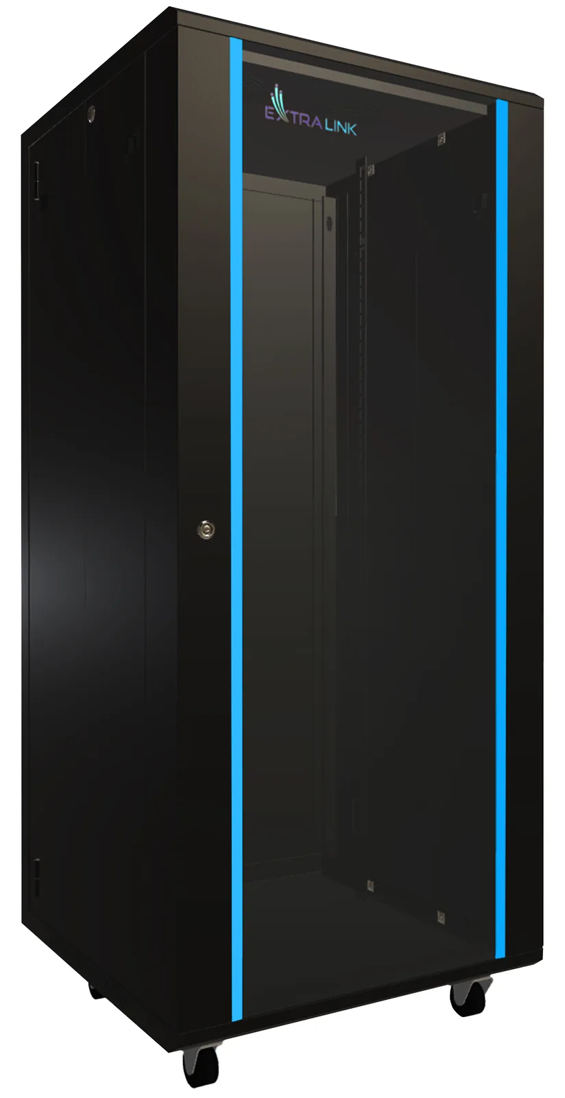 Extralink EX.14749 - Freistehendes Gestell - 27U - 600 kg - Sperrschloss - Ablageschienen - Verstellbare Füße, Ansicht 2