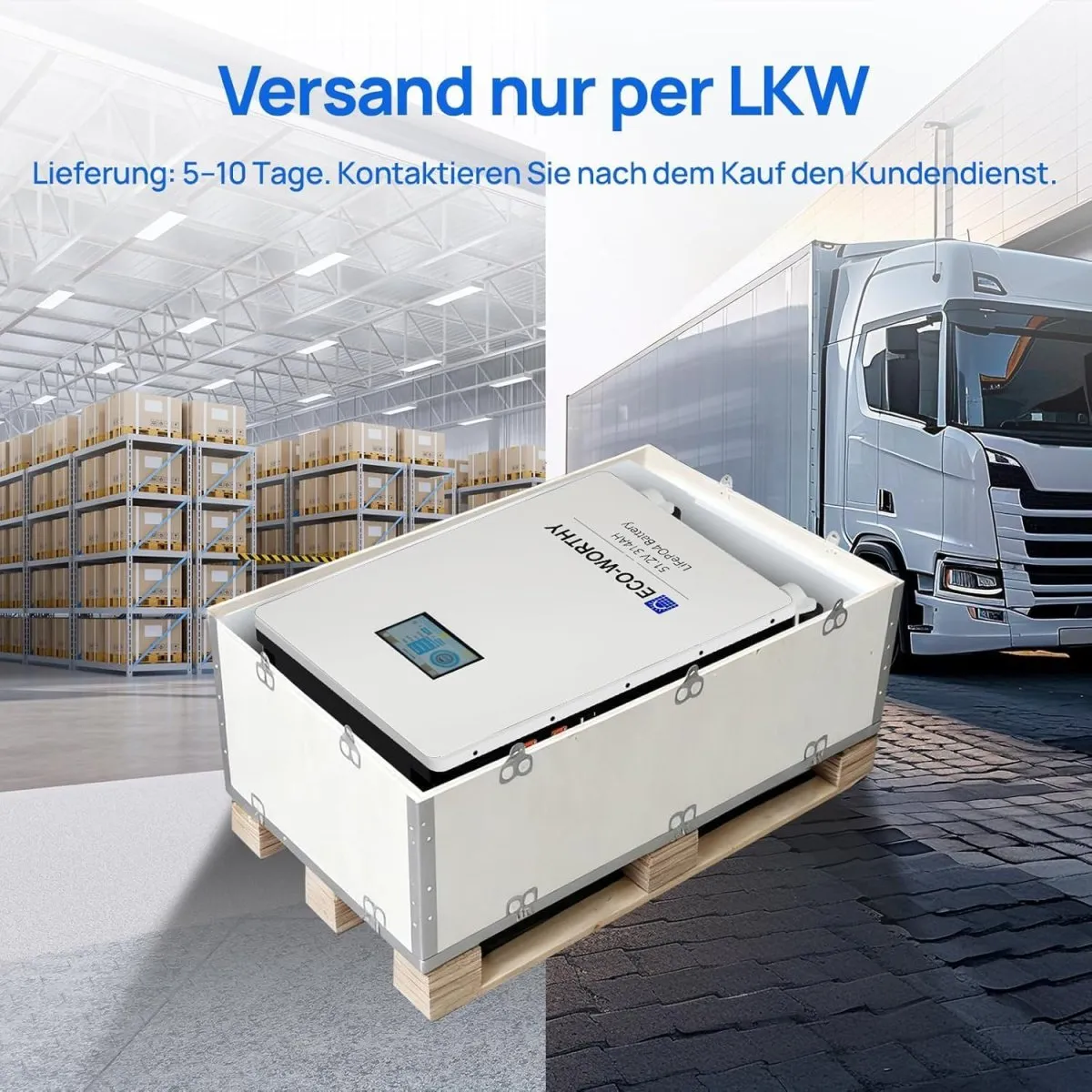 ECO-WORTHY 2PACK 48V 314Ah LiFePO4 Batterie 32,2kWh Stromspeicher und Leistungsschaltern 200A PACE BMS RS485/CAN/RS232 mit Bluetooth WLAN für Notstromversorgung zu Hause Netzunabhängige Solaranlagen — Bild 9