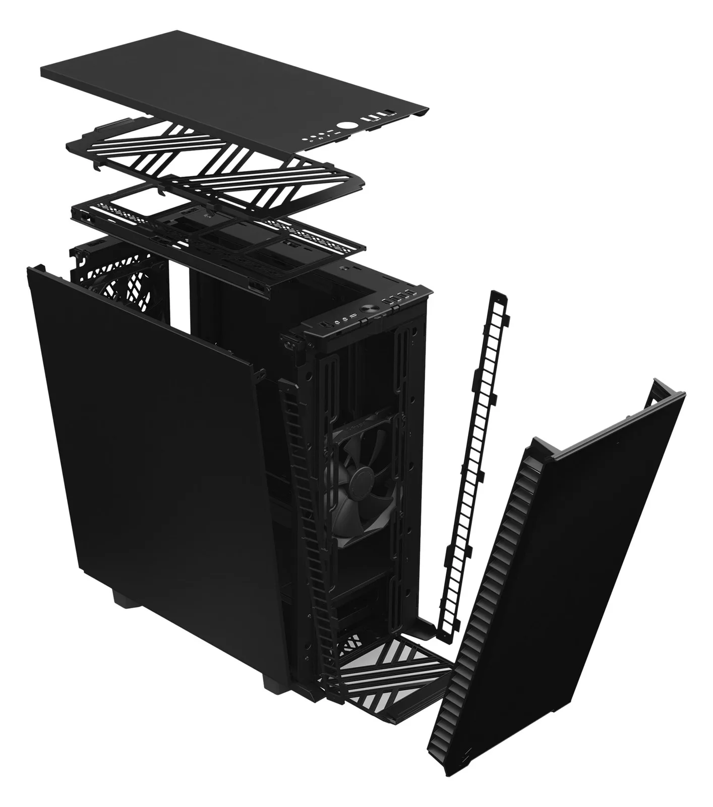 Fractal Design Define 7 Compact - Midi Tower - PC - Schwarz - ATX - micro ATX - Micro-ITX - Aluminium - Stahl, Ansicht 3
