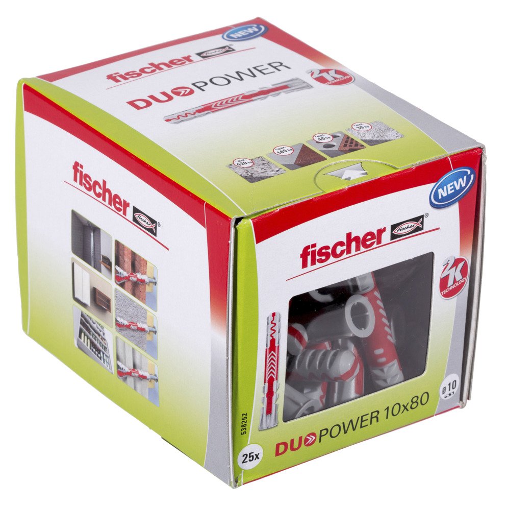 fischer DUOPOWER 10 x 80 - Mauerziegel - Beton - Schaumbeton... - Nylon - 1 cm - 80 mm - 9 cm - 25 Stück(e)