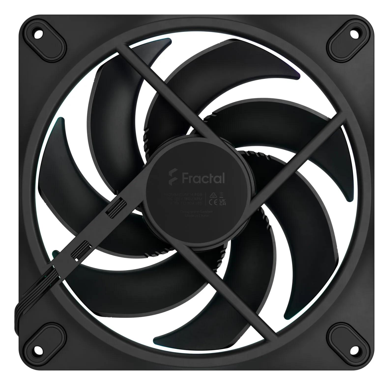 Fractal Design Momentum 14 RGB - Gehäuselüfter - Schwarz, Ansicht 2