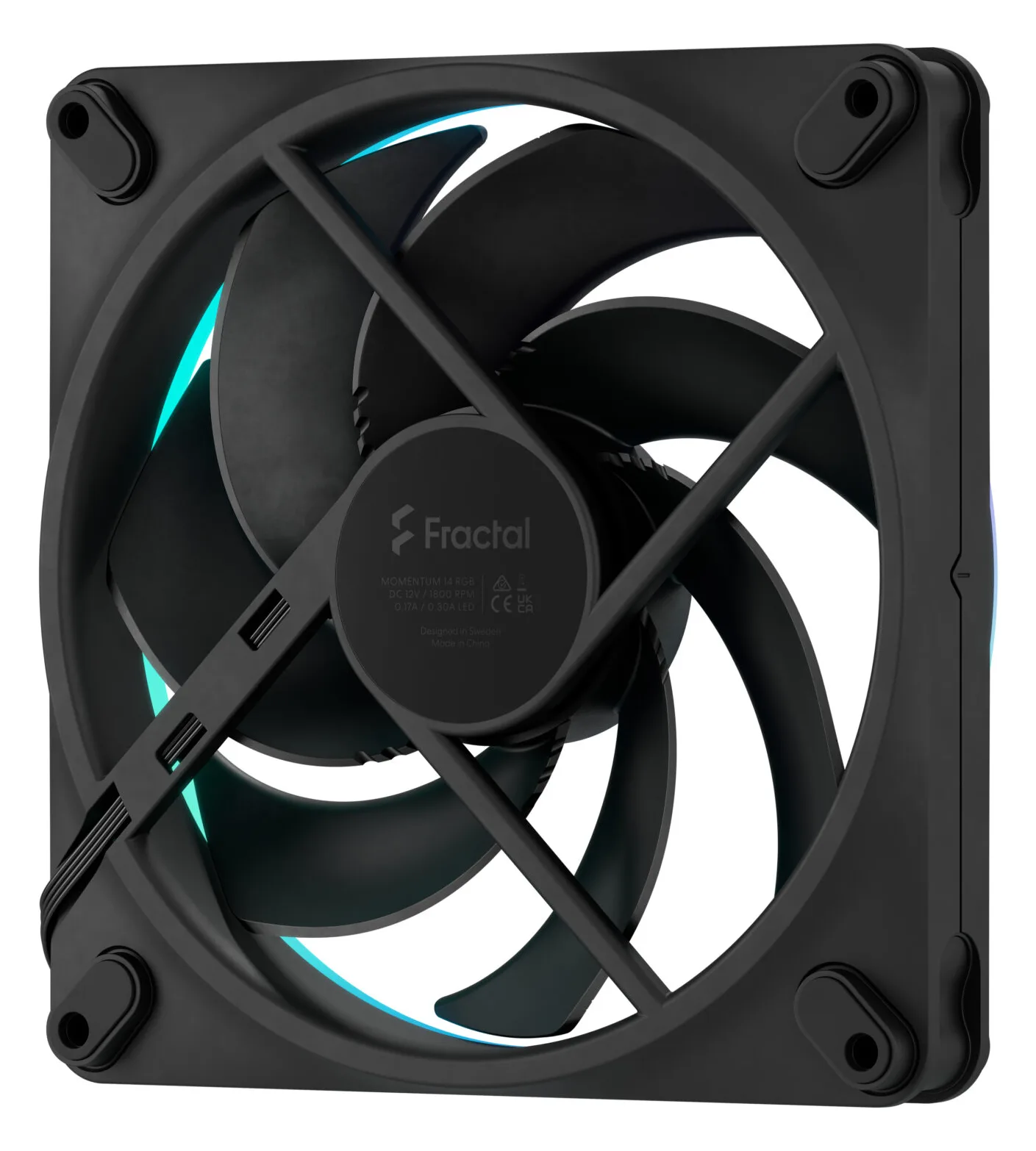 Fractal Design Momentum 14 RGB - Gehäuselüfter - Schwarz, Ansicht 4