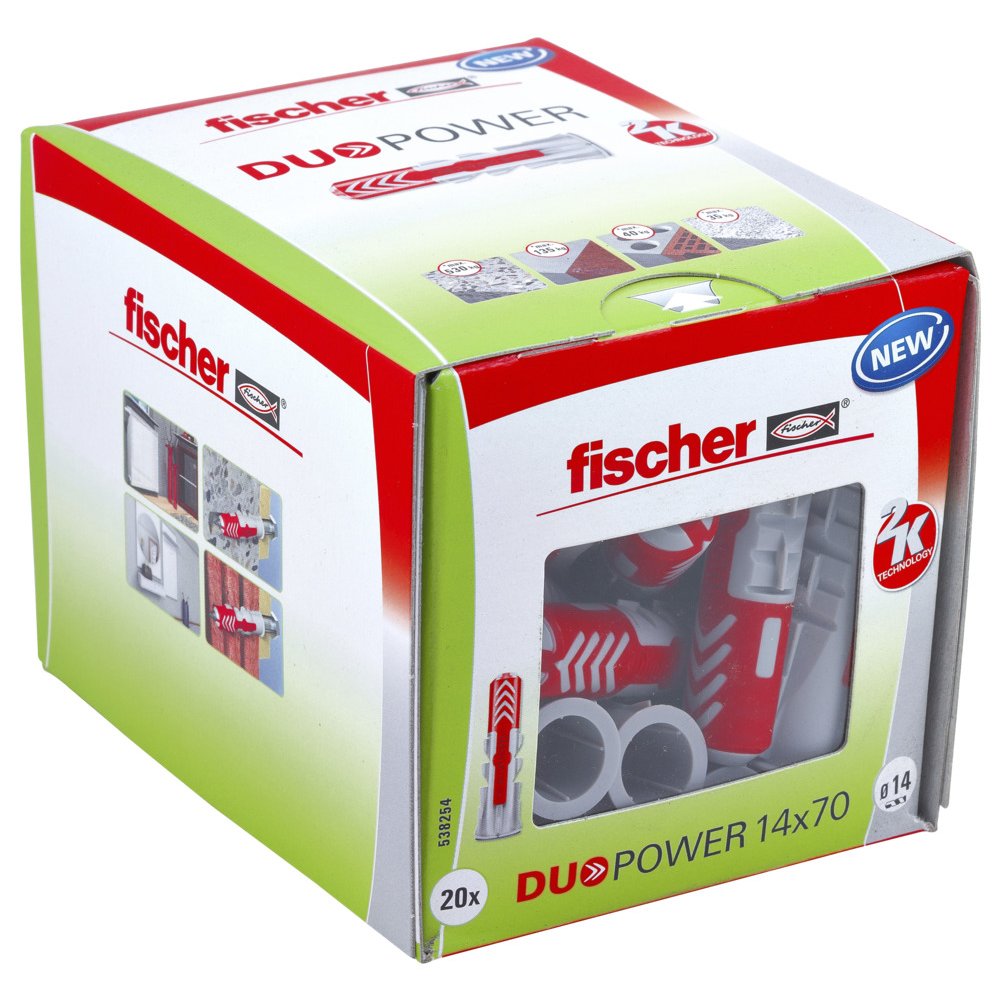 fischer DUOPOWER 14 x 70 - Spreizdübel - Beton - Metall - Grau - 70 mm - 1,4 cm