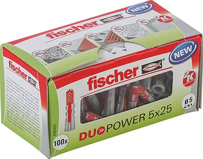 fischer DUOPOWER 5 x 25 LD - Rund - Kunststoff - 2,5 cm - 5 mm - 3,5 cm - 100 Stück(e)