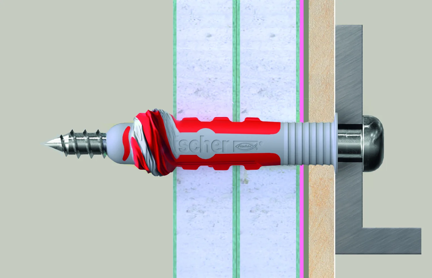 fischer DuoSeal - Dübel - Nylon - Grau - Rot - 3,8 cm - 6 mm - 50 Stück(e), Ansicht 2