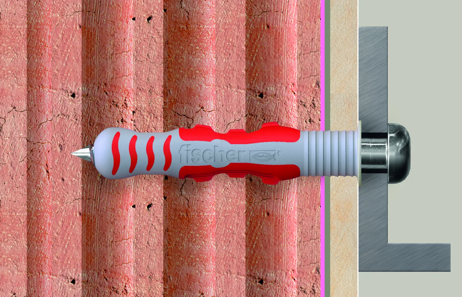 fischer DuoSeal - Dübel - Nylon - Grau - Rot - 3,8 cm - 6 mm - 50 Stück(e), Ansicht 3