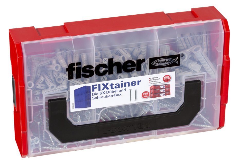 fischer Fisher-Price FIXtainer - Schraubensatz - Allgemeiner Nutzen - Schwarz - Grau - Rot - Silber... - 210 Stück(e)