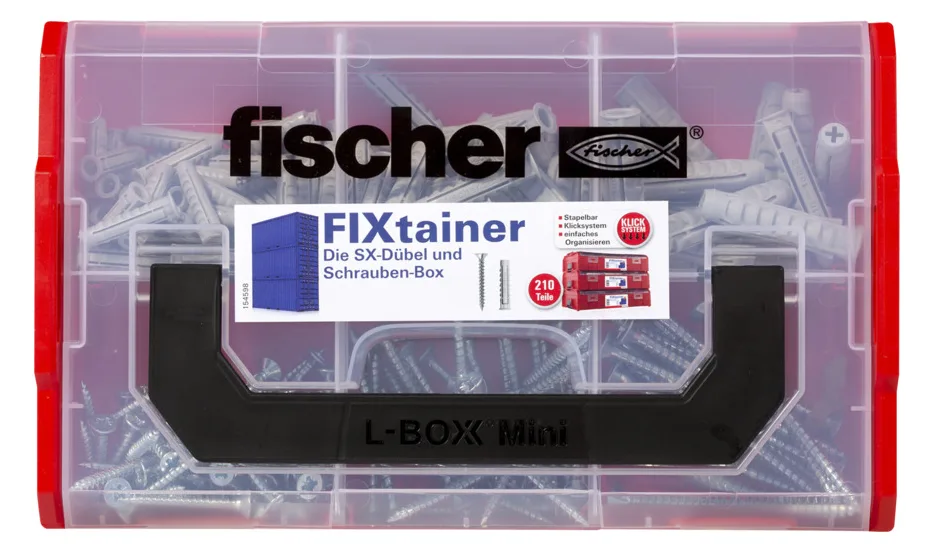 fischer Fisher-Price FIXtainer - Schraubensatz - Allgemeiner Nutzen - Schwarz - Grau - Rot - Silber... - 210 Stück(e), Ansicht 4