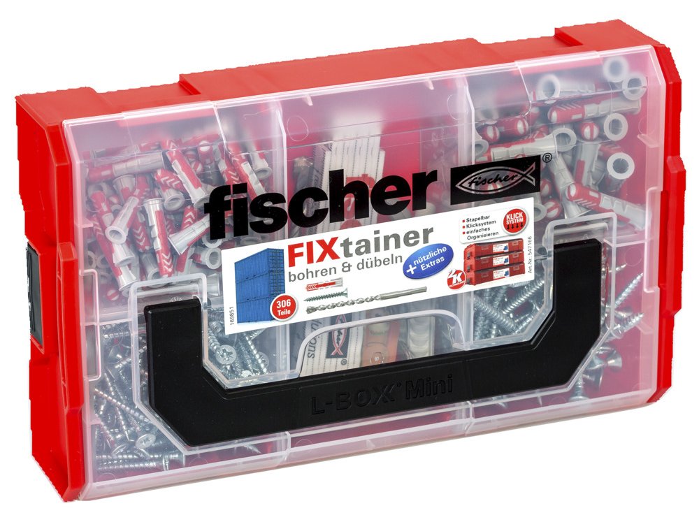 fischer FIXtainer 306 - Schrauben- & Dübelsatz - Beton - Grau - 150 Stück(e) - Box