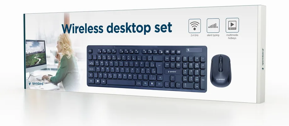 Gembird KBS-WCH-03-DE - Tastatur-und-Maus-Set - TL: Deutsch, QWERTZ, Ansicht 2