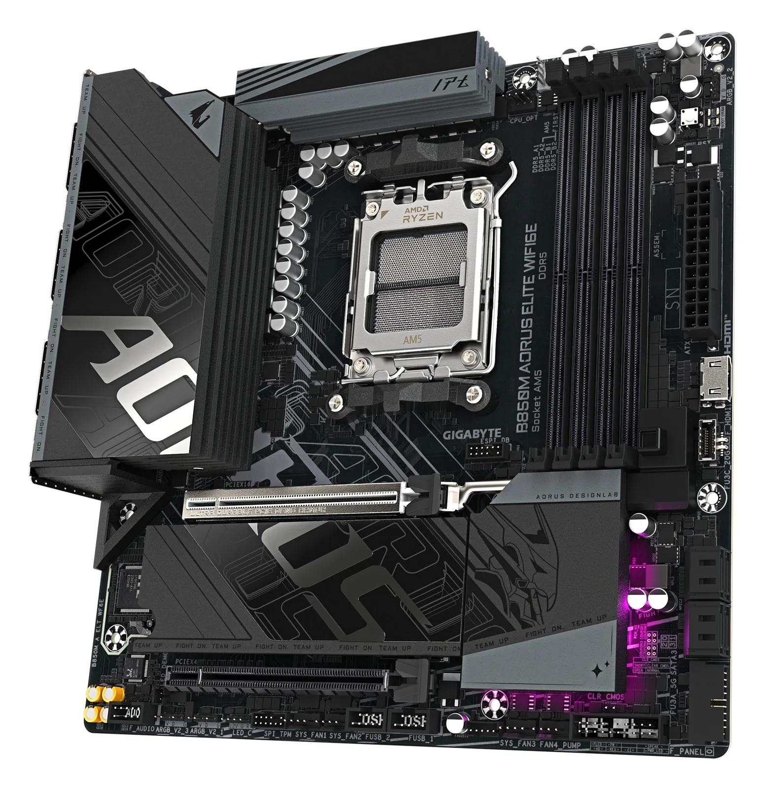 Gigabyte AORUS B850M ELITE WIFI6E - Motherboard - micro ATX - Socket AM5 - AMD B850 Chipsatz - USB-C 3.2 Gen 2x2…, Ansicht 4