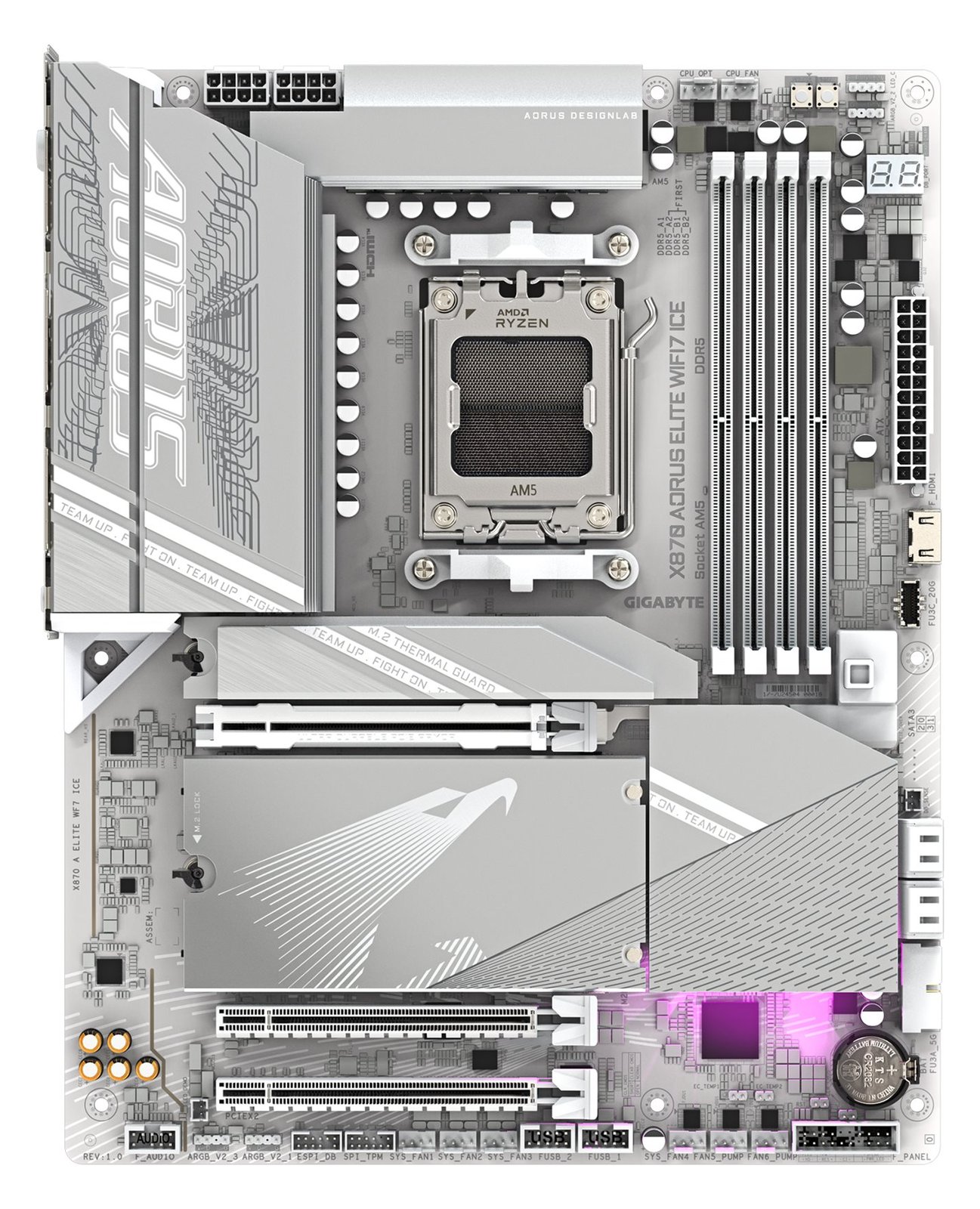 Gigabyte AORUS X870 ELITE WIFI7 ICE - Motherboard - ATX - Socket AM5 - AMD X870 Chipsatz - USB-C 3.2 Gen 2x2, USB4 von LumaTech